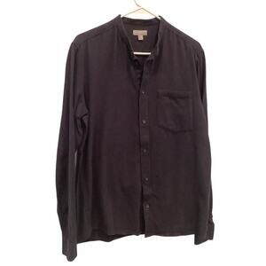 COS Men Button Up Shirt Flannel Small S Black Minimalist Outdoor Hiking Gorpcore